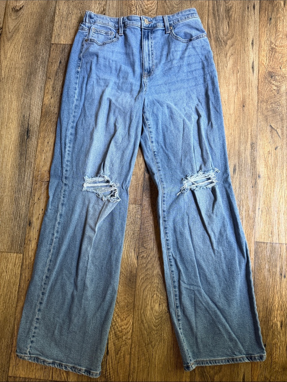 Classic Light Blue Distressed Women's Jeans